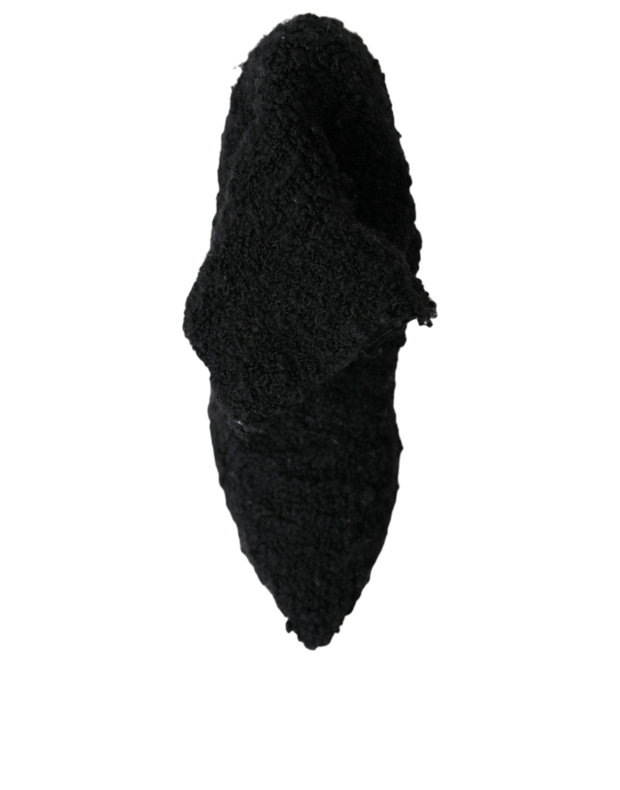 Bottes Dolce &amp; Gabbana noires à talons aiguilles mi-mollet