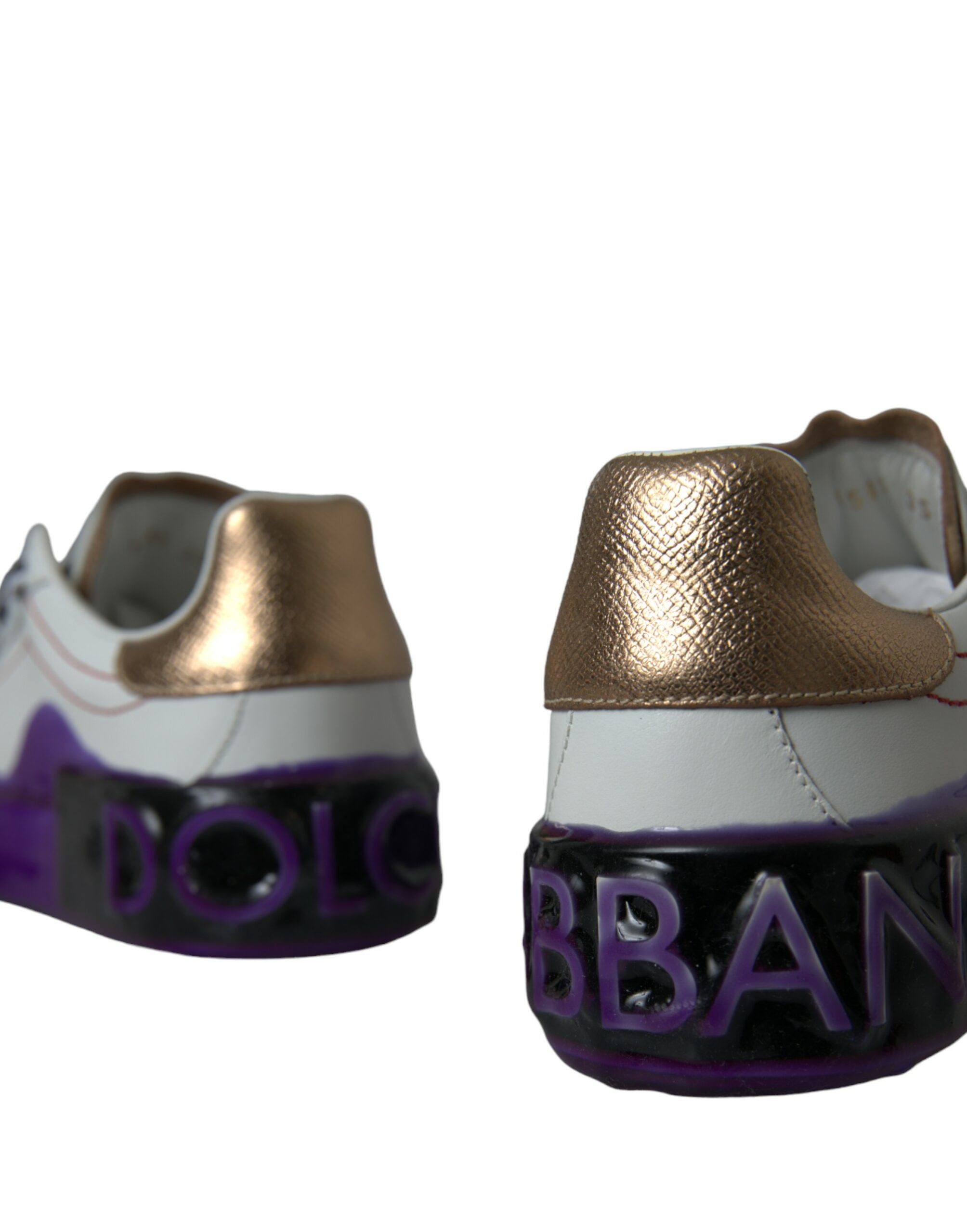 Dolce &amp; Gabbana Weiße Portofino Sneaker aus Leder