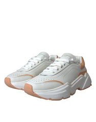 Dolce &amp; Gabbana White Peach DAYMASTER Leder-Sneakers