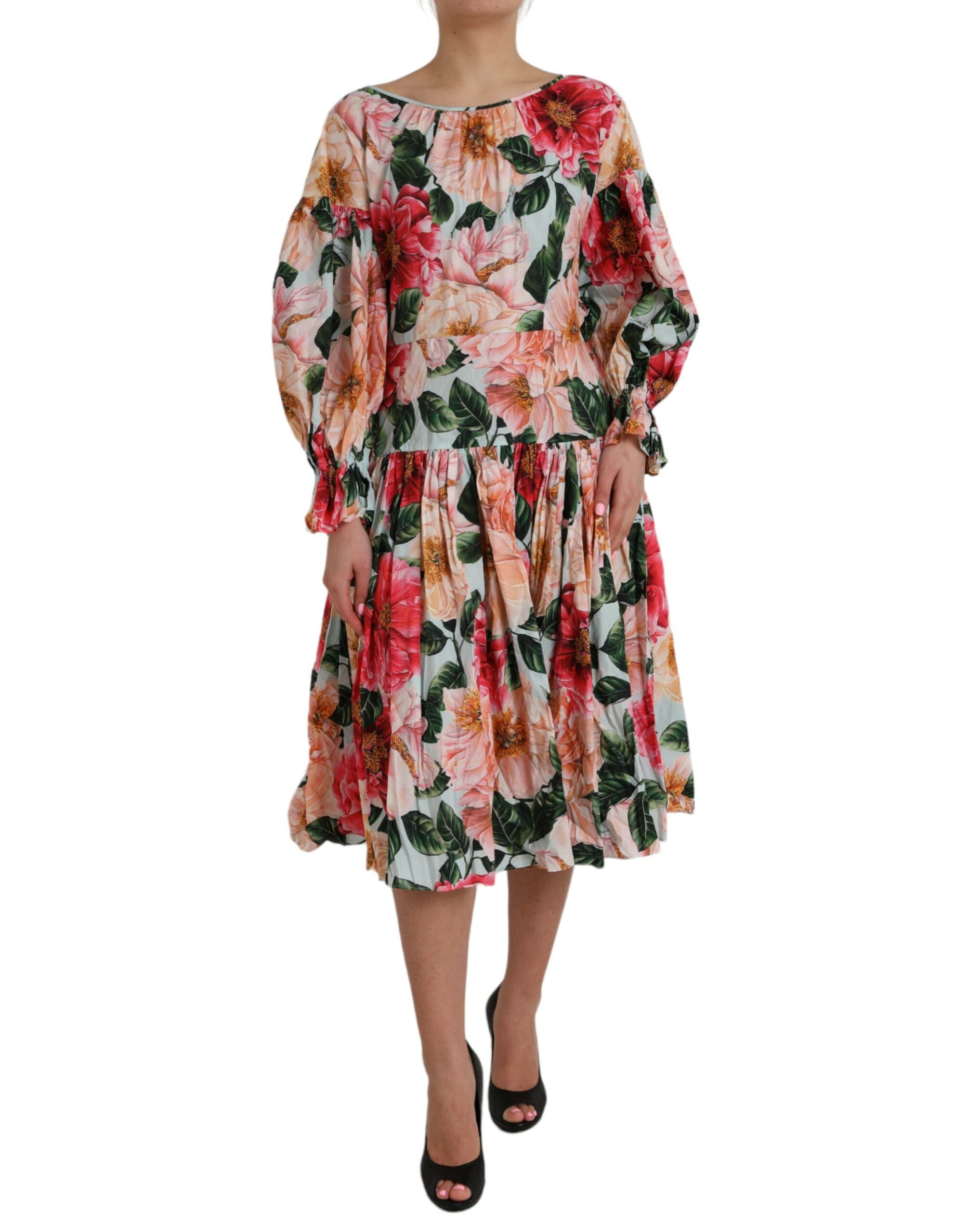Robe plissée Dolce &amp; Gabbana multicolore à fleurs en coton Aline