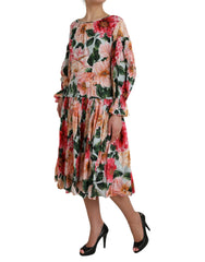 Robe plissée Dolce &amp; Gabbana multicolore à fleurs en coton Aline