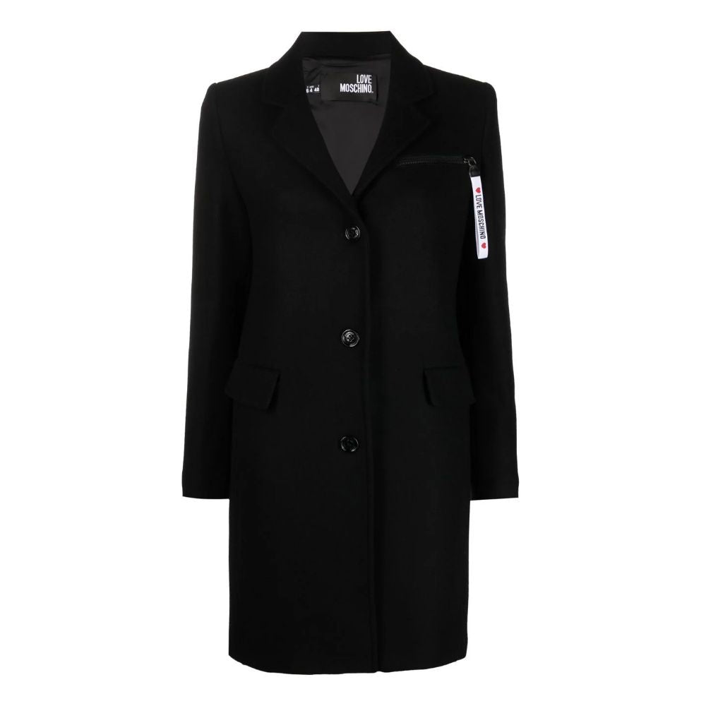 Manteau en laine noire pour femme Love Moschino