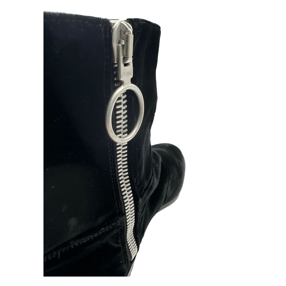 Off-White Damen-Ankle-Boot aus schwarzem Kalbsleder