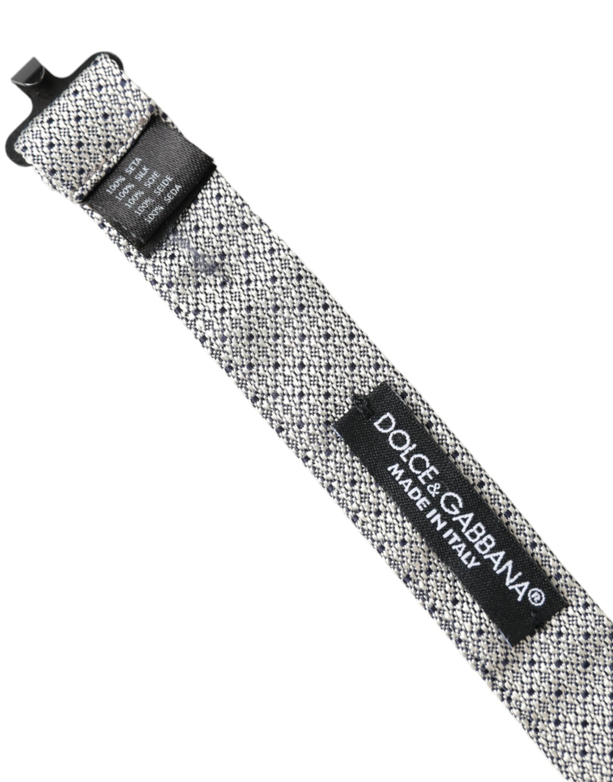 Nœud papillon Dolce &amp; Gabbana en soie grise, ajustable, pour homme