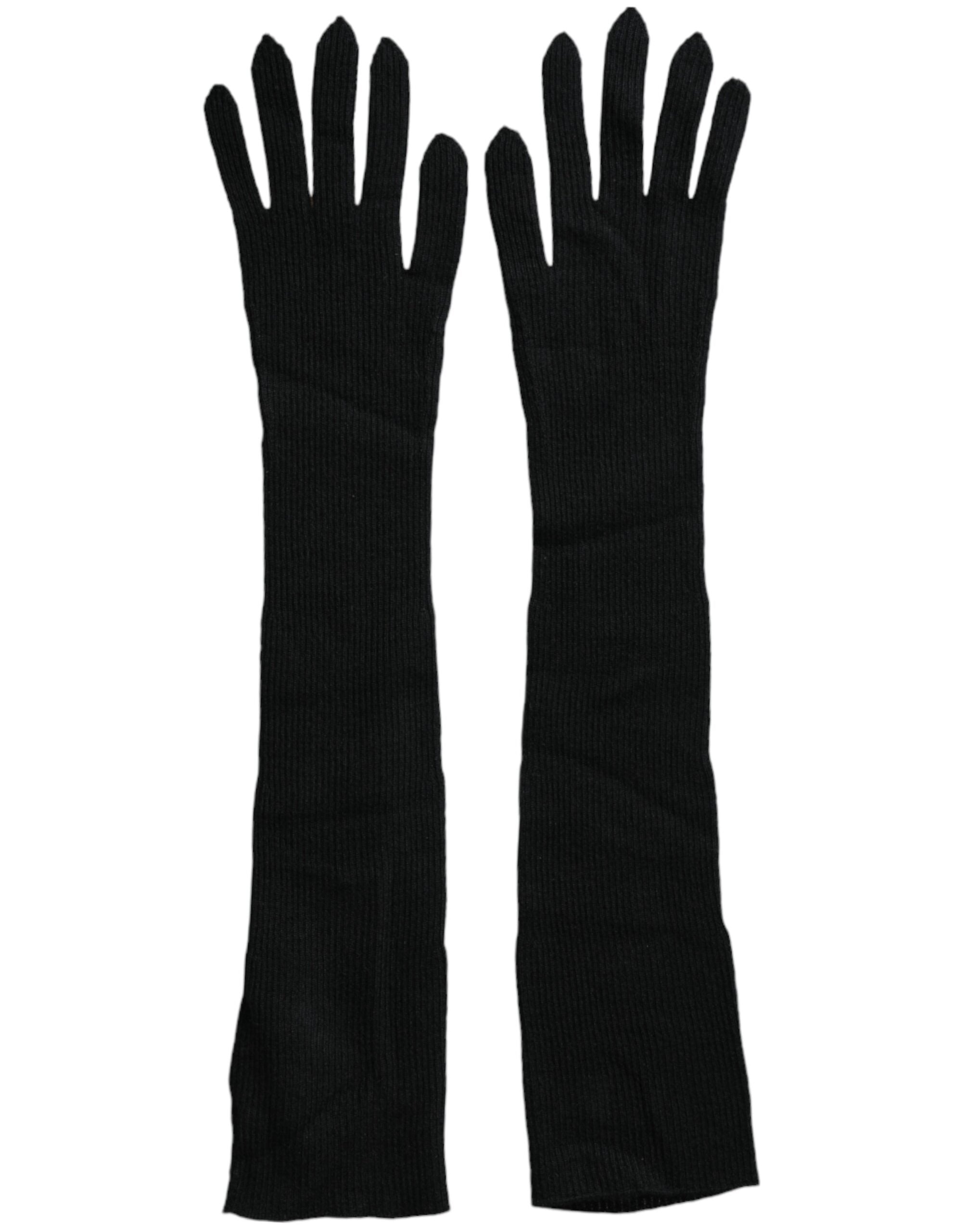 Gants longs en cachemire noir Dolce &amp; Gabbana