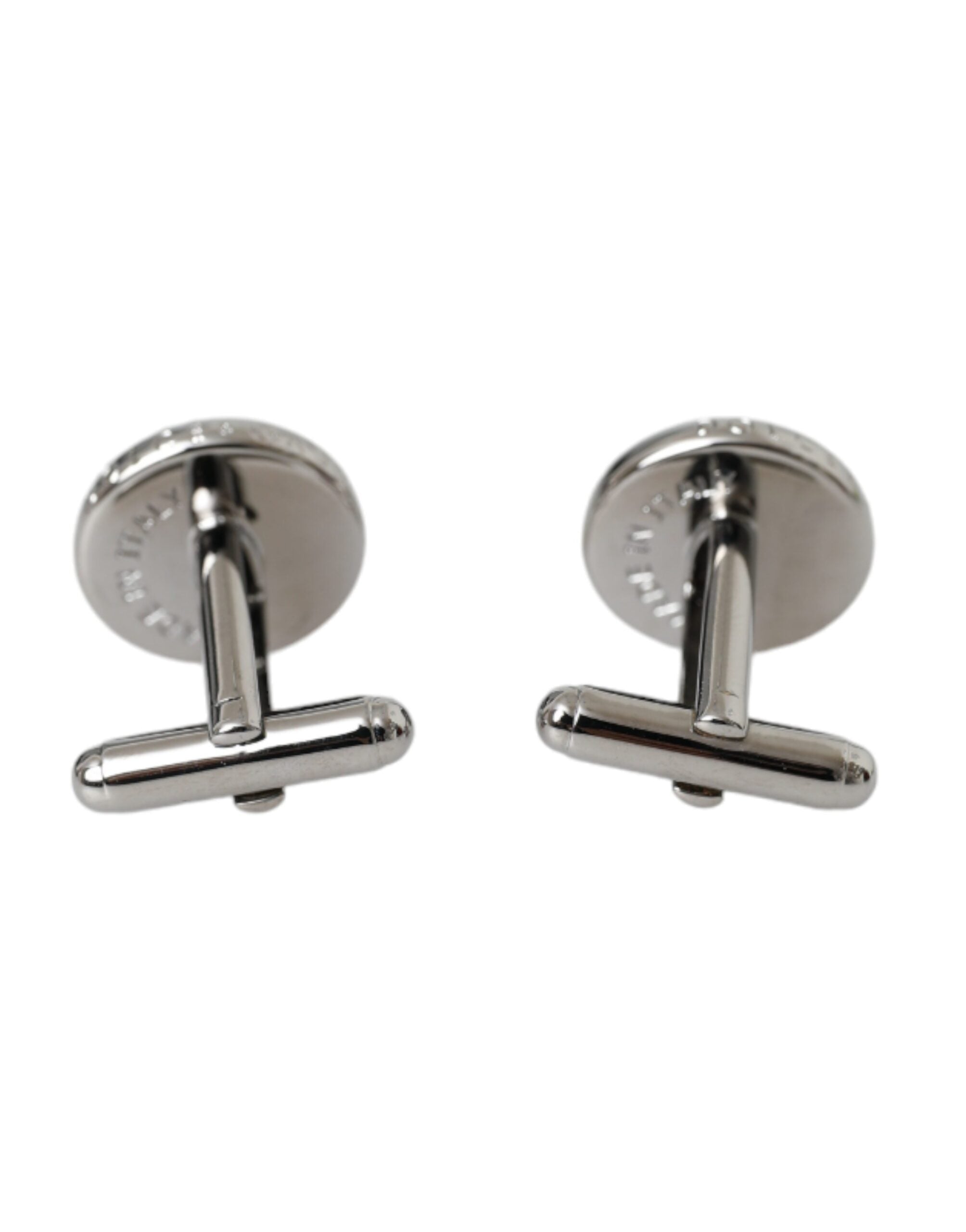 Boutons de manchette ronds en laiton plaqué argent Dolce &amp; Gabbana pour homme