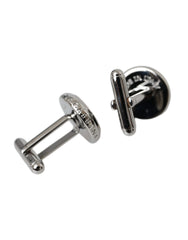 Boutons de manchette ronds en laiton plaqué argent Dolce &amp; Gabbana pour homme