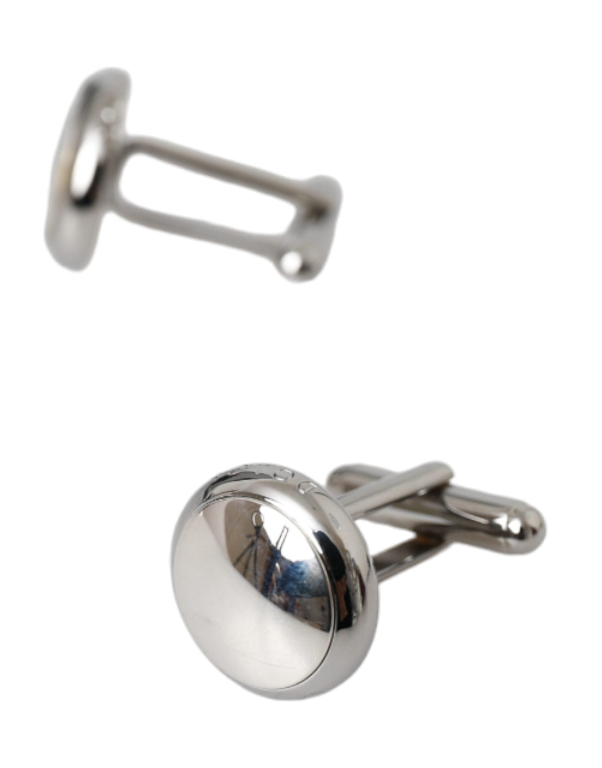 Boutons de manchette ronds en laiton plaqué argent Dolce &amp; Gabbana pour homme