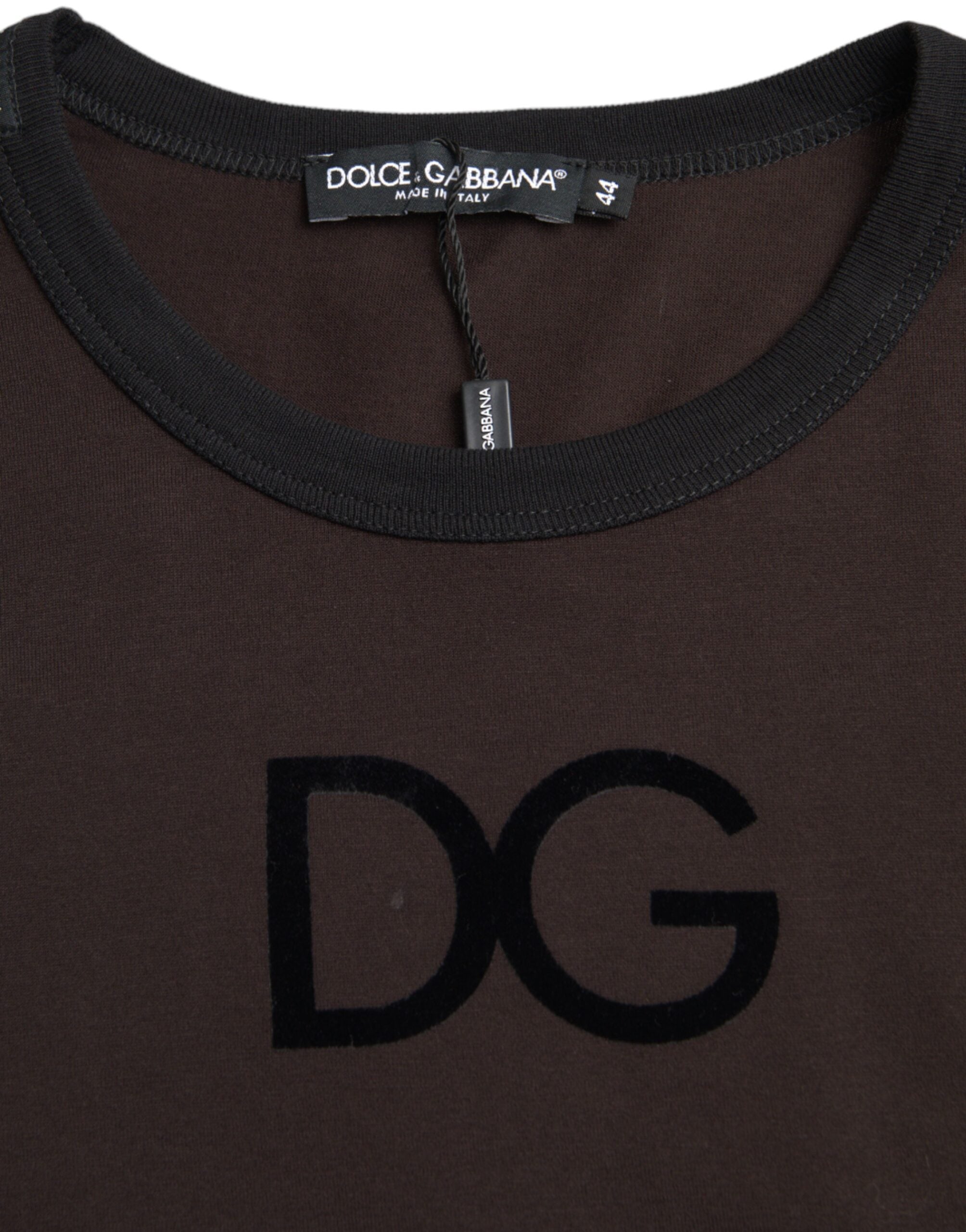 Dolce &amp; Gabbana brauner Pullover mit DG-Logo und Rundhalsausschnitt