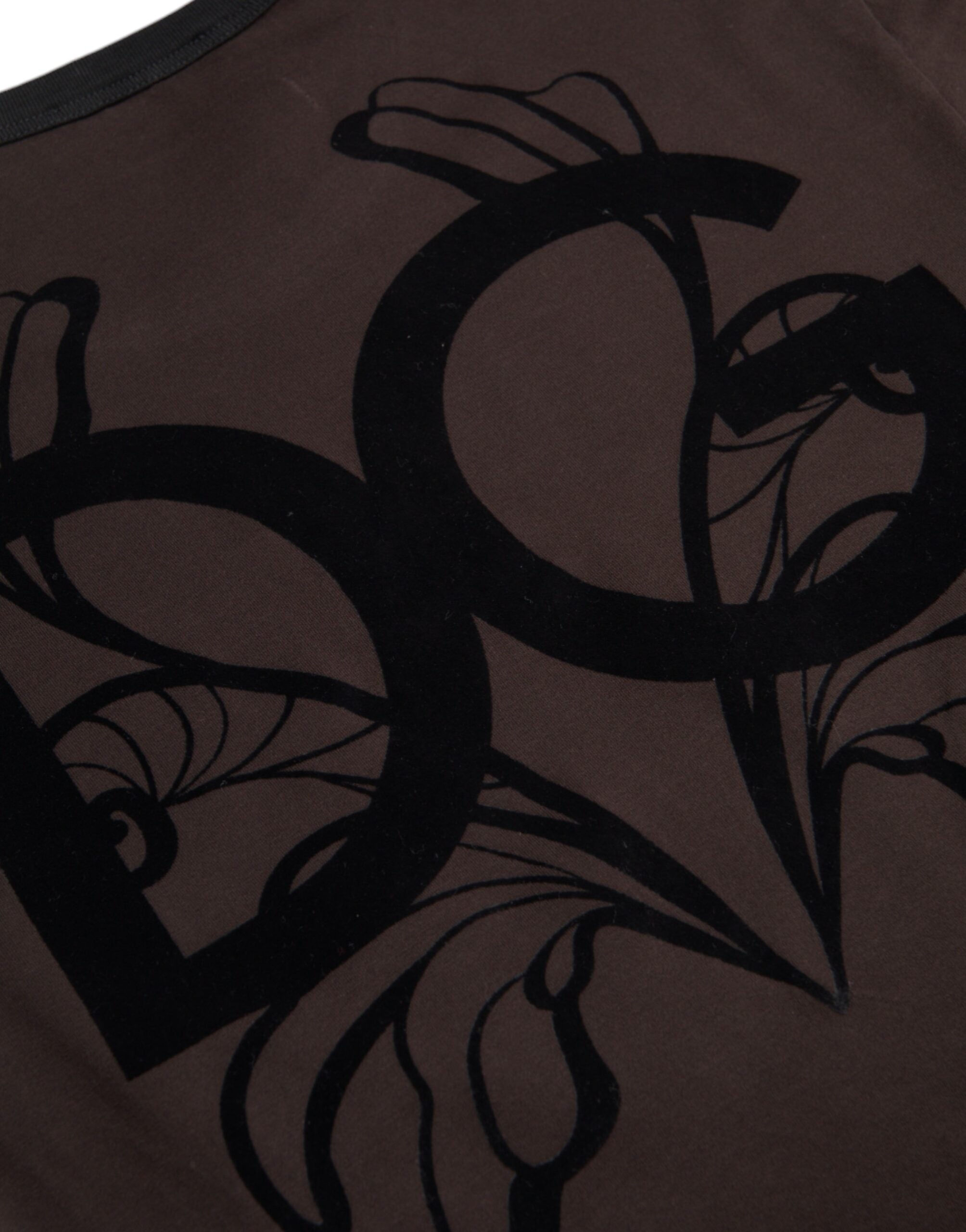 Dolce &amp; Gabbana brauner Pullover mit DG-Logo und Rundhalsausschnitt