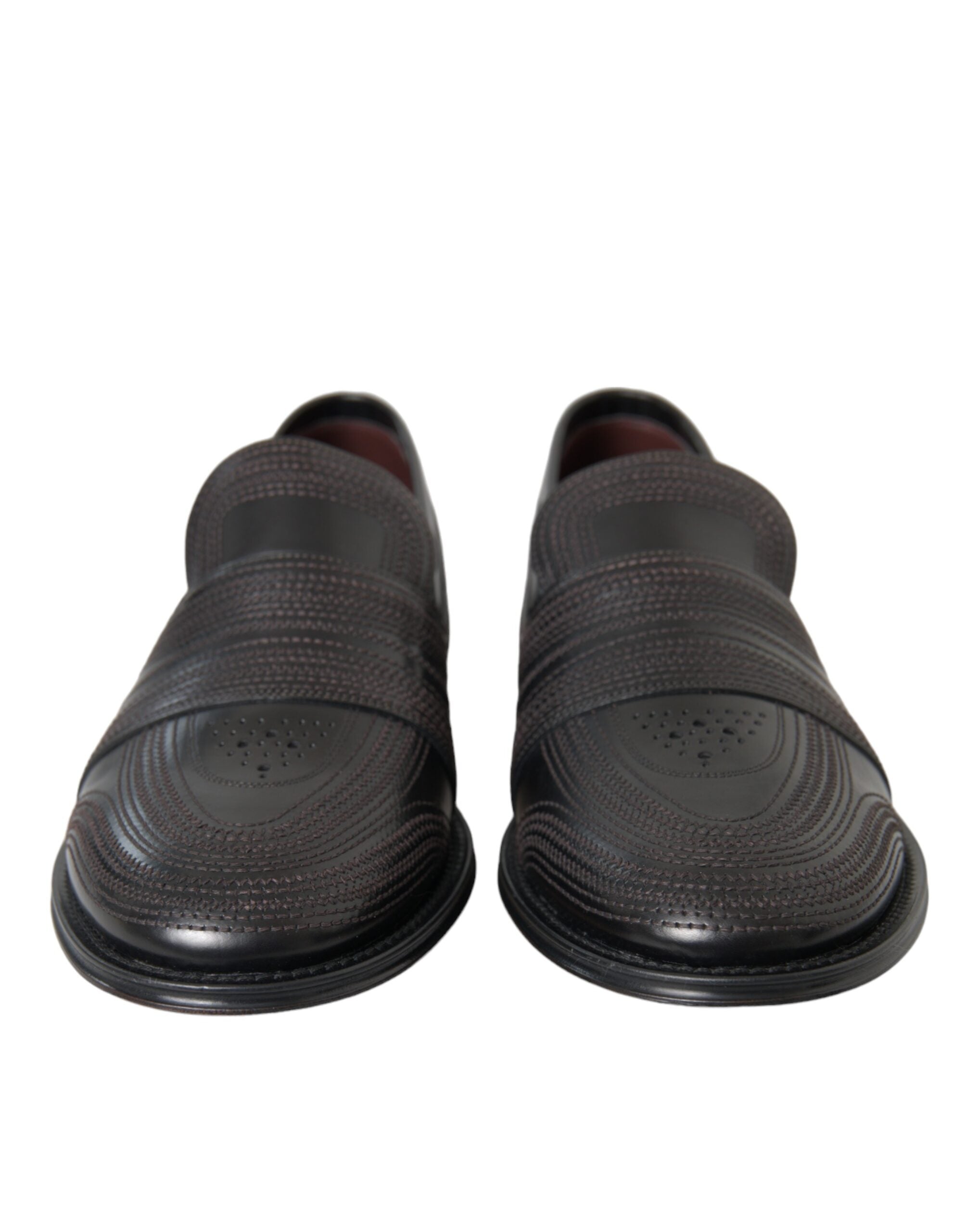 Mocassins Dolce &amp; Gabbana en cuir noir et marron, chaussures habillées pour homme