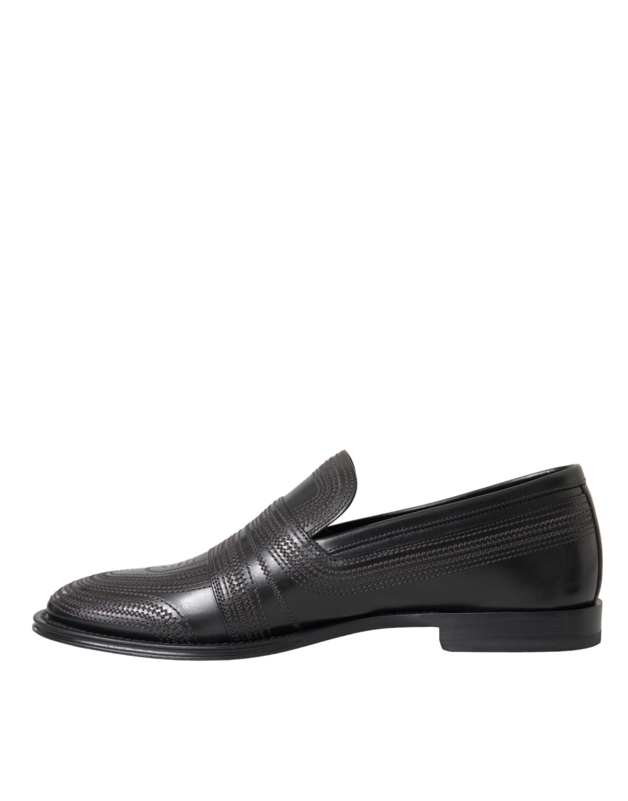 Mocassins Dolce &amp; Gabbana en cuir noir et marron, chaussures habillées pour homme