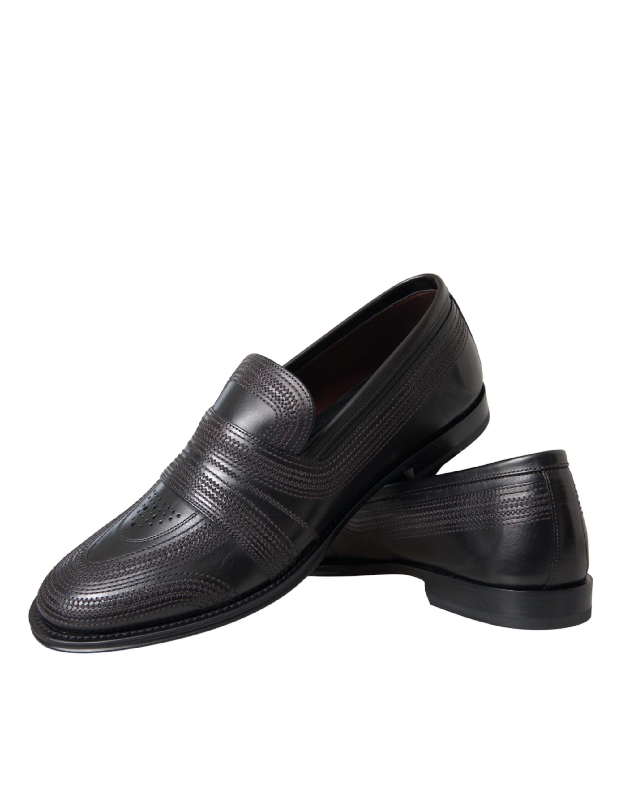 Mocassins Dolce &amp; Gabbana en cuir noir et marron, chaussures habillées pour homme