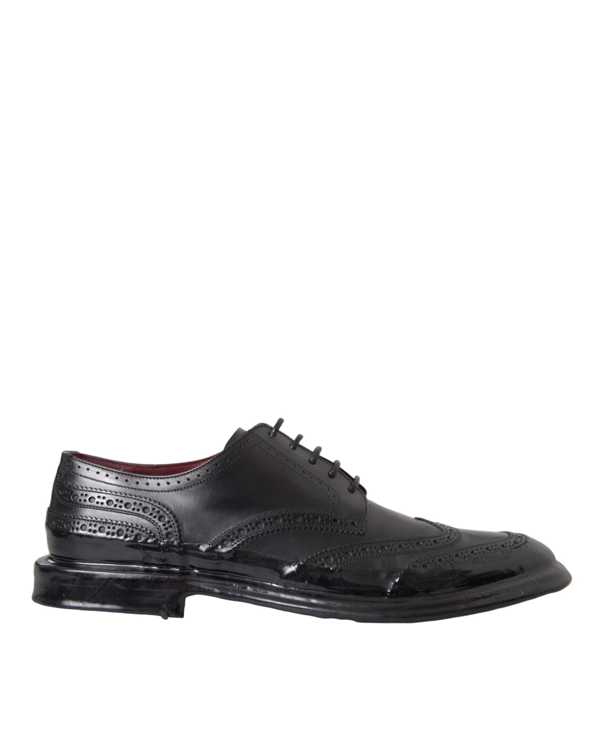 Chaussures Oxford Dolce &amp; Gabbana en cuir noir à bout golf, habillées pour hommes