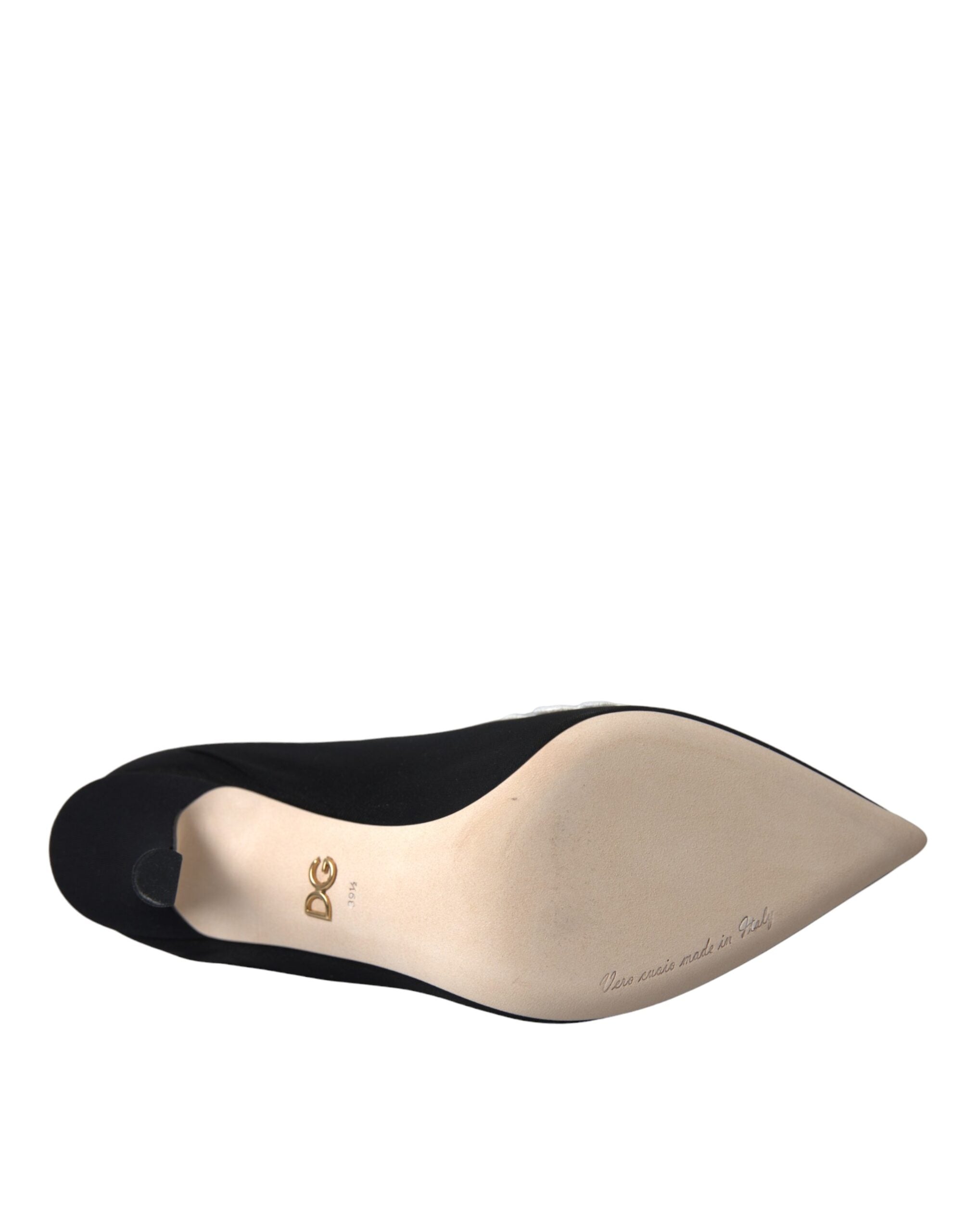 Bottes Dolce &amp; Gabbana noires et blanches brodées à enfiler