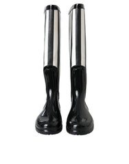 Bottes plates montantes en caoutchouc noir Dolce &amp; Gabbana