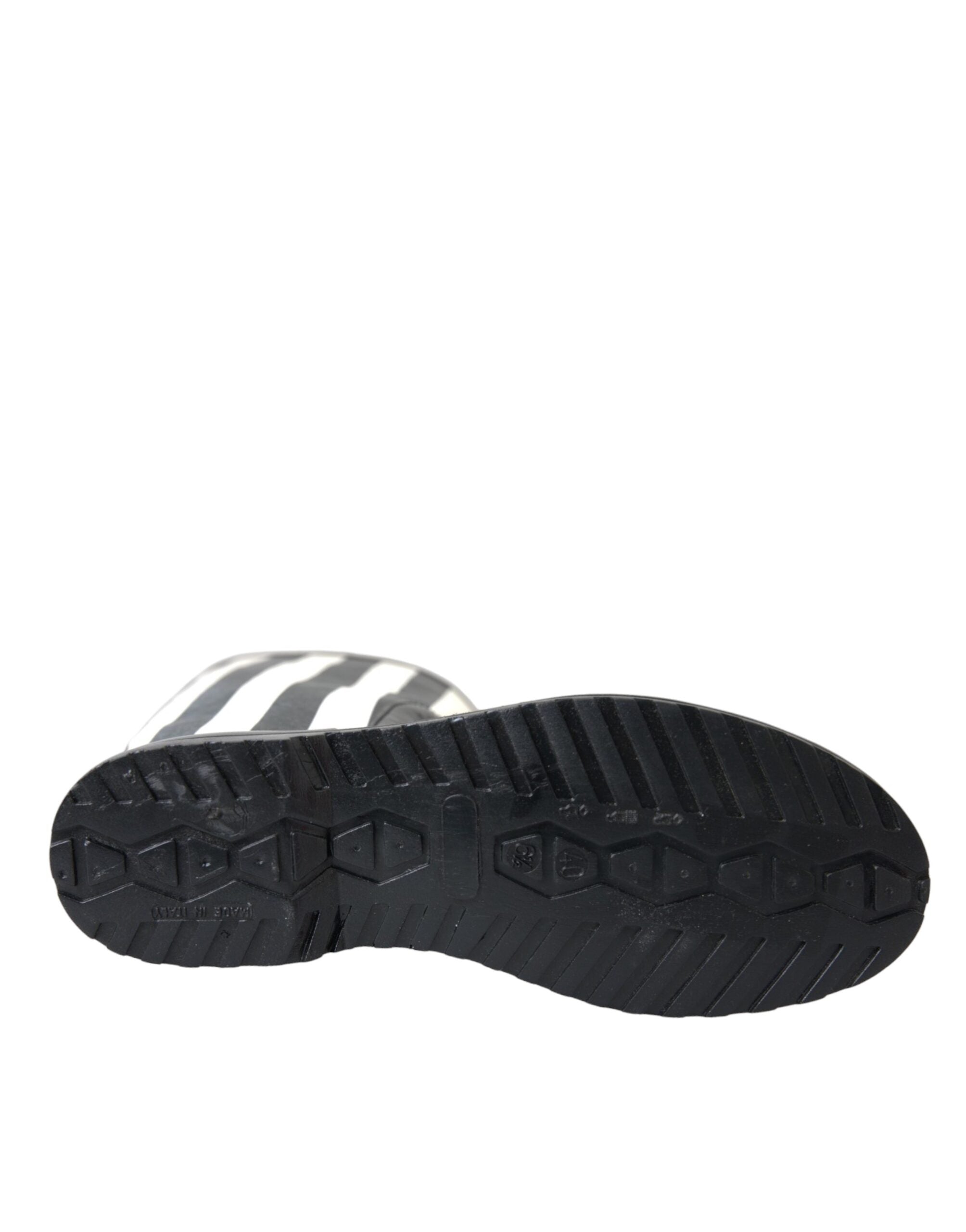 Bottes plates montantes en caoutchouc noir Dolce &amp; Gabbana