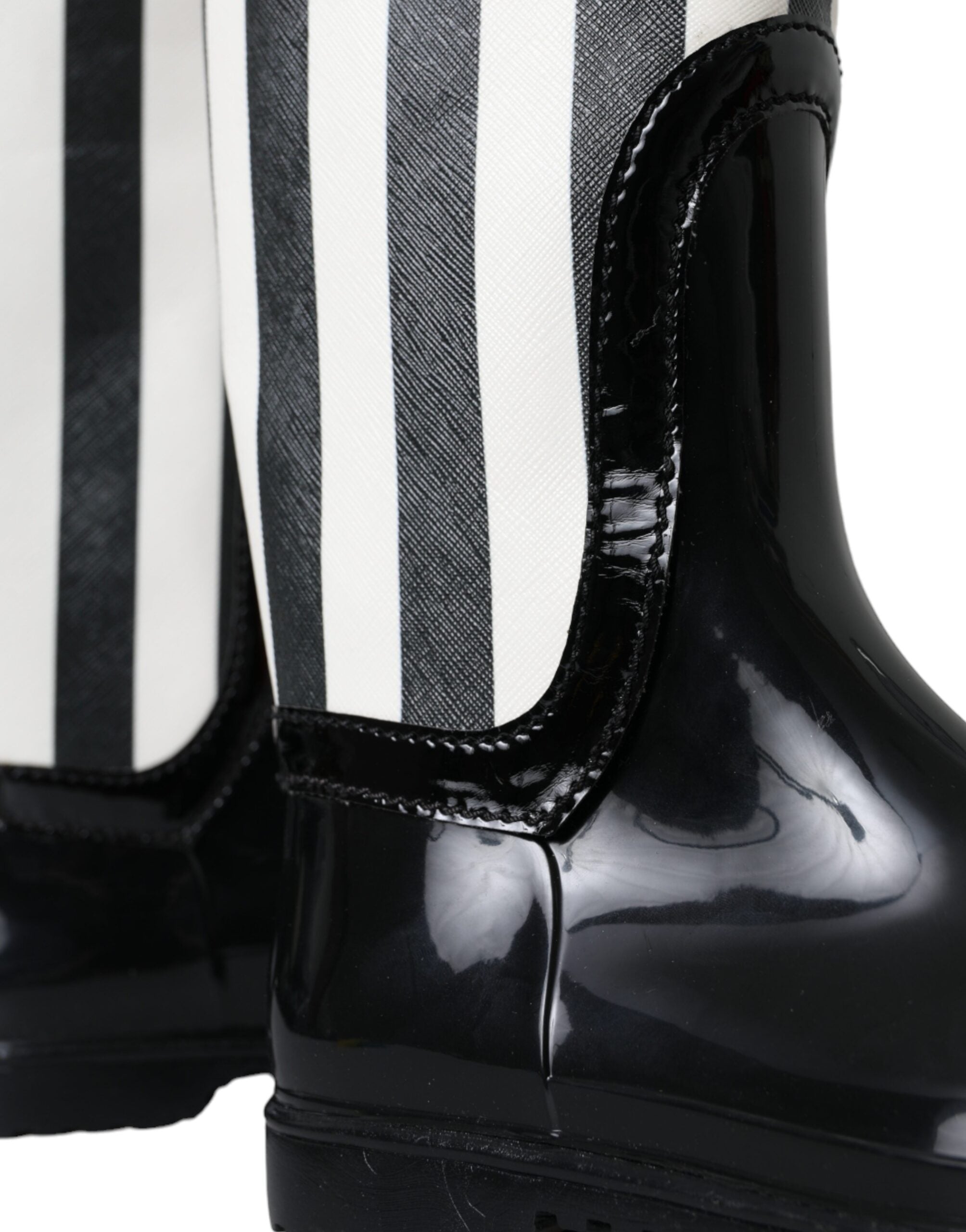 Bottes plates montantes en caoutchouc noir Dolce &amp; Gabbana