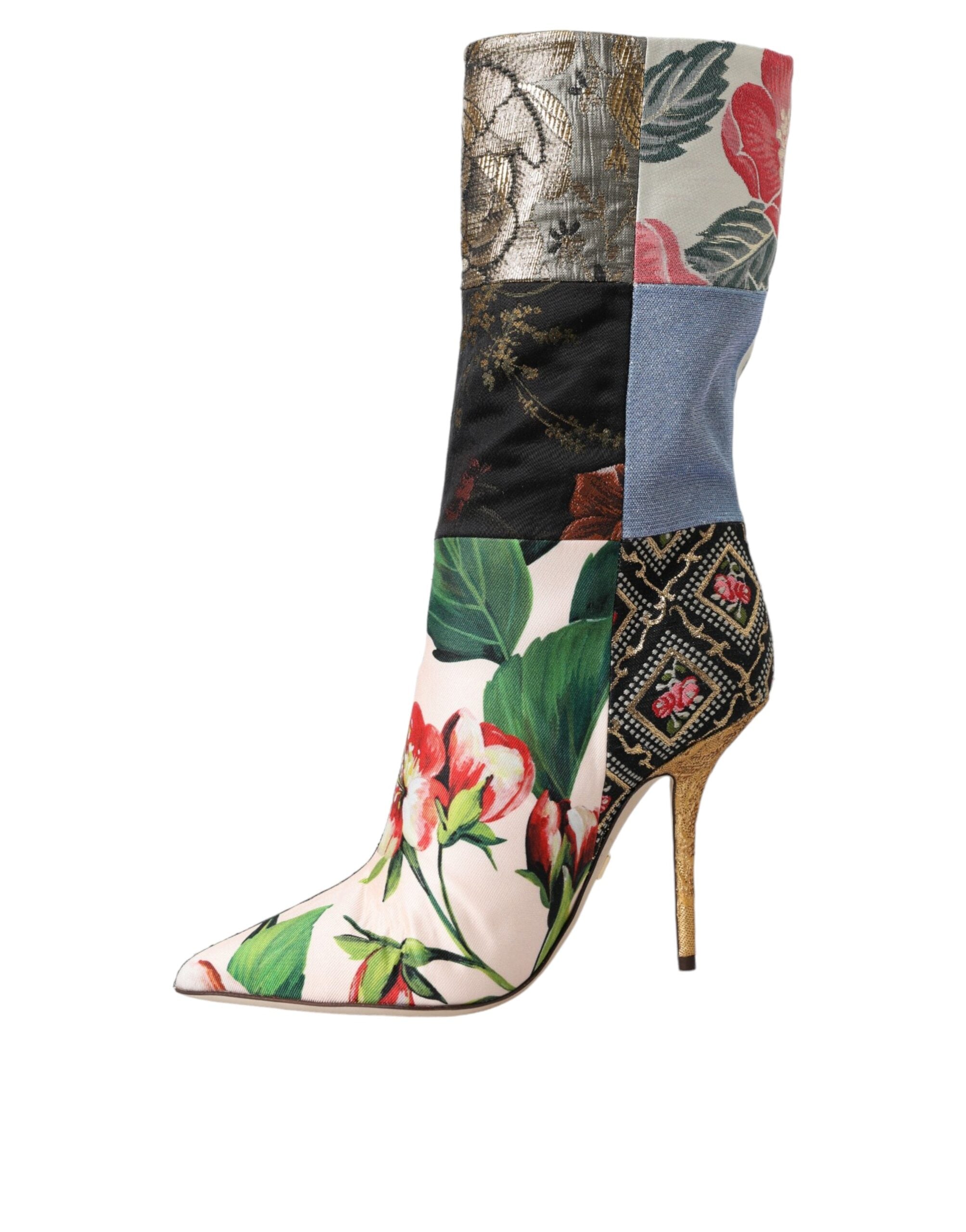 Bottes à talons Dolce &amp; Gabbana à imprimé patchwork multicolore