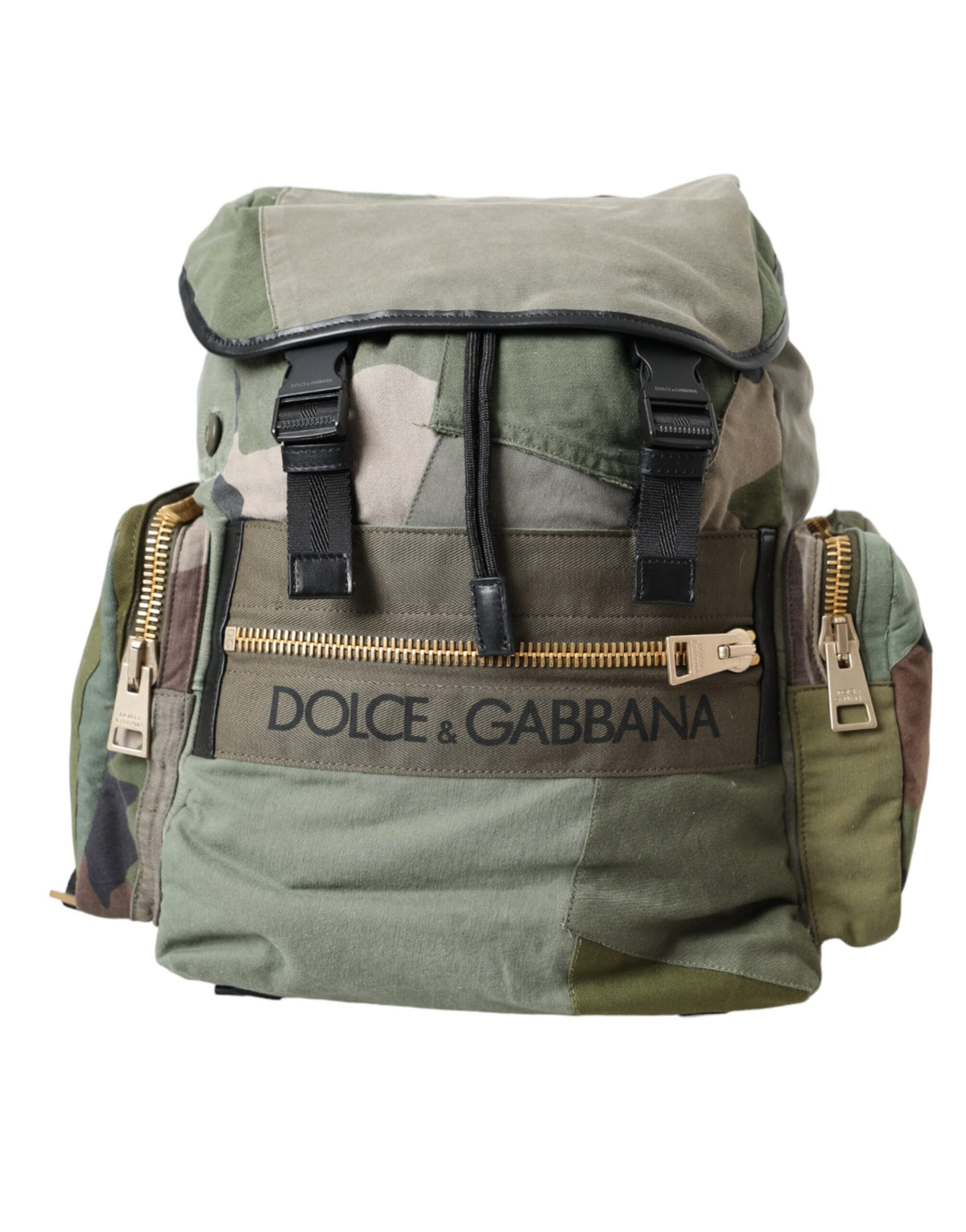 Dolce &amp; Gabbana Rucksack mit Patchwork-Muster in Militärgrün