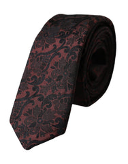 Cravate ajustable en soie Dolce &amp; Gabbana bordeaux à motif floral Fantasy pour homme