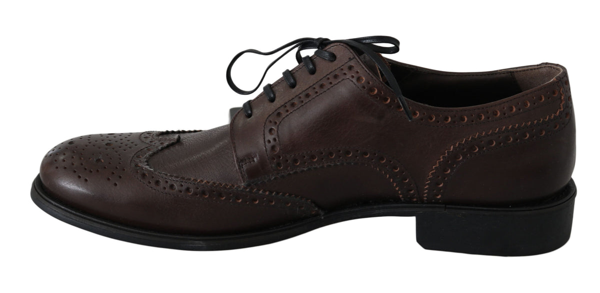 Chaussures habillées Dolce &amp; Gabbana Brogue Derby en cuir marron
