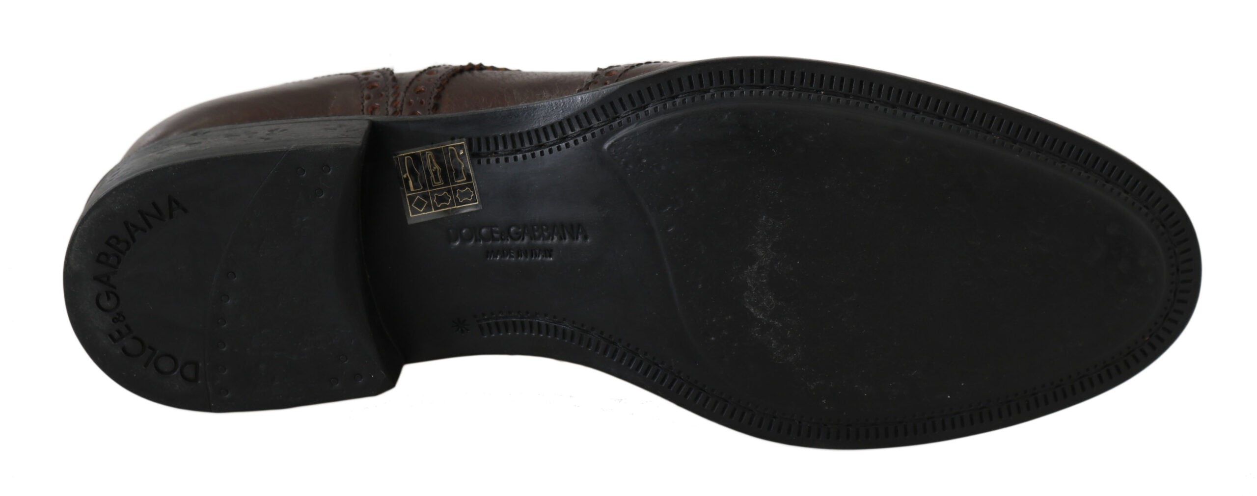 Chaussures habillées Dolce &amp; Gabbana Brogue Derby en cuir marron
