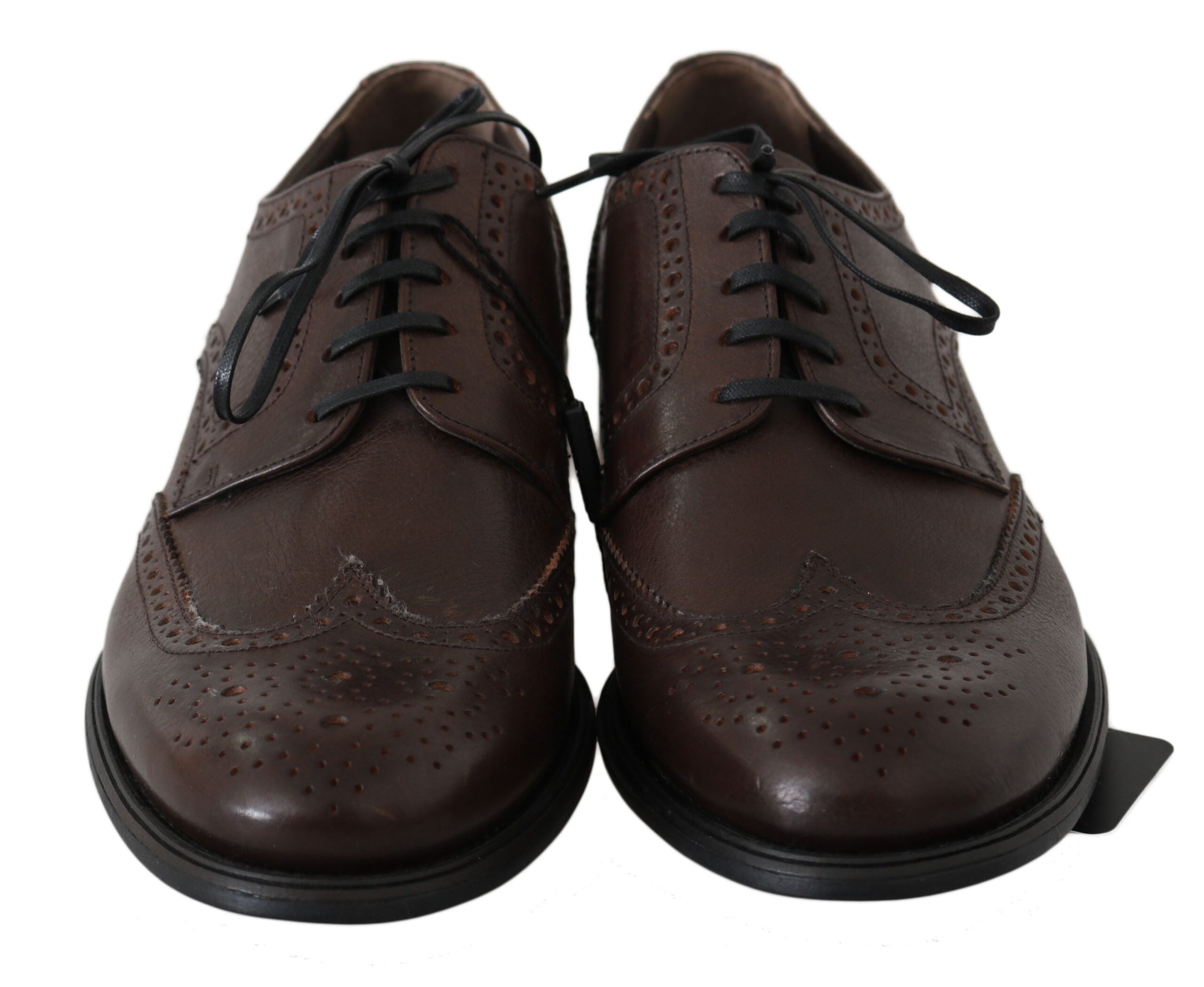 Chaussures habillées Dolce &amp; Gabbana Brogue Derby en cuir marron