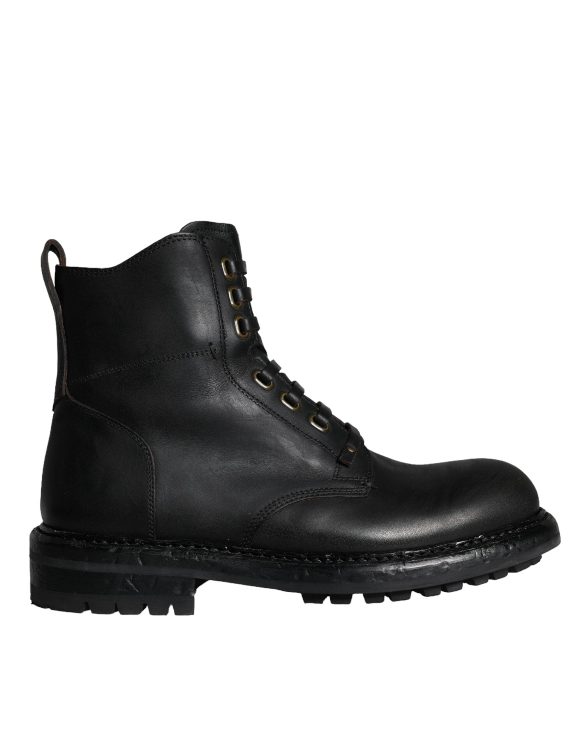 Dolce &amp; Gabbana Schwarze Schnürstiefel bis zur Wade, Herrenschuhe