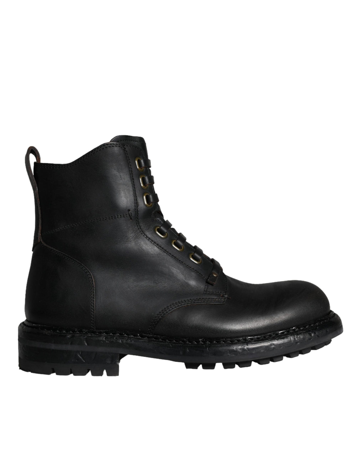 Dolce &amp; Gabbana Schwarze Schnürstiefel bis zur Wade, Herrenschuhe