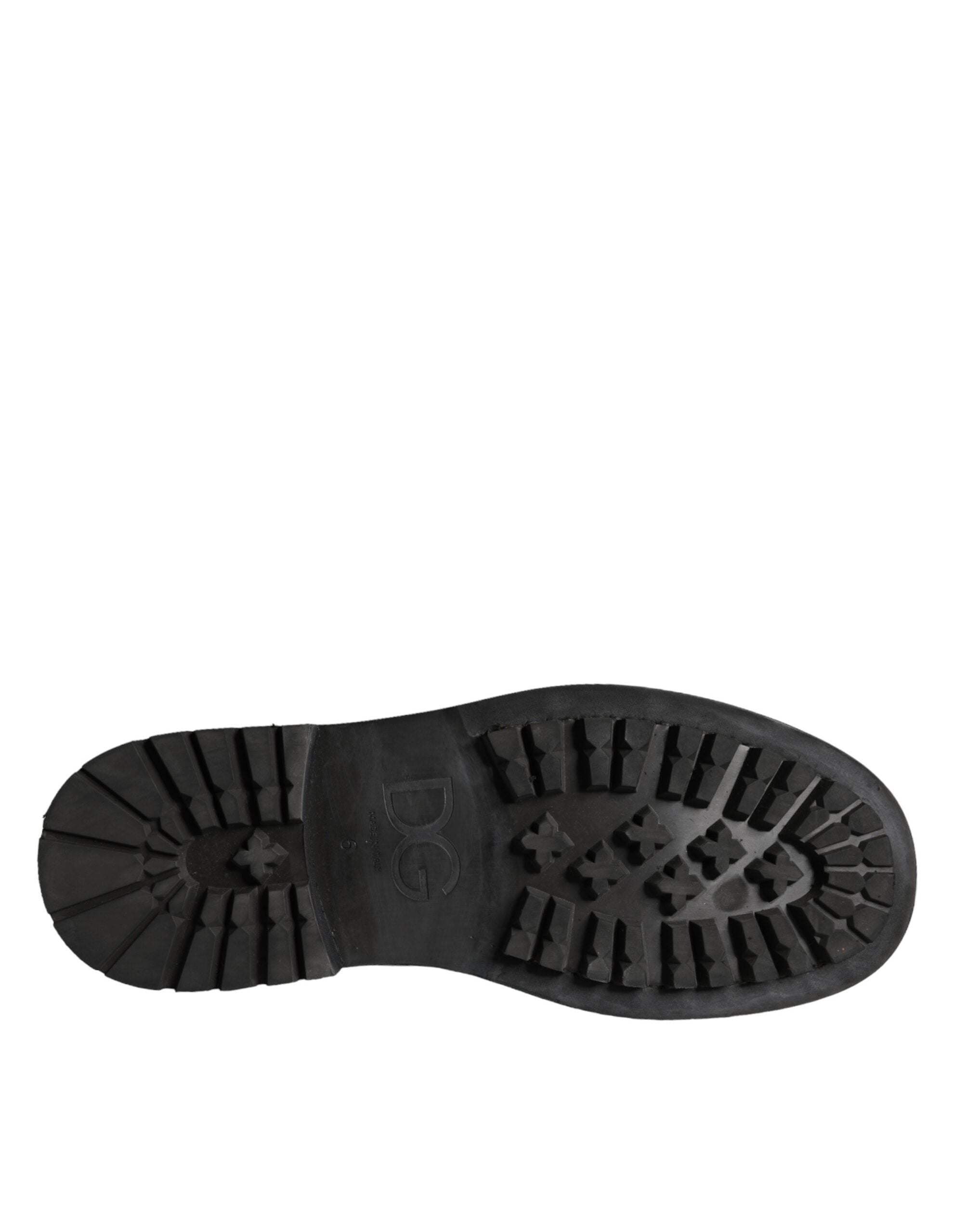 Dolce &amp; Gabbana Schwarze Schnürstiefel bis zur Wade, Herrenschuhe