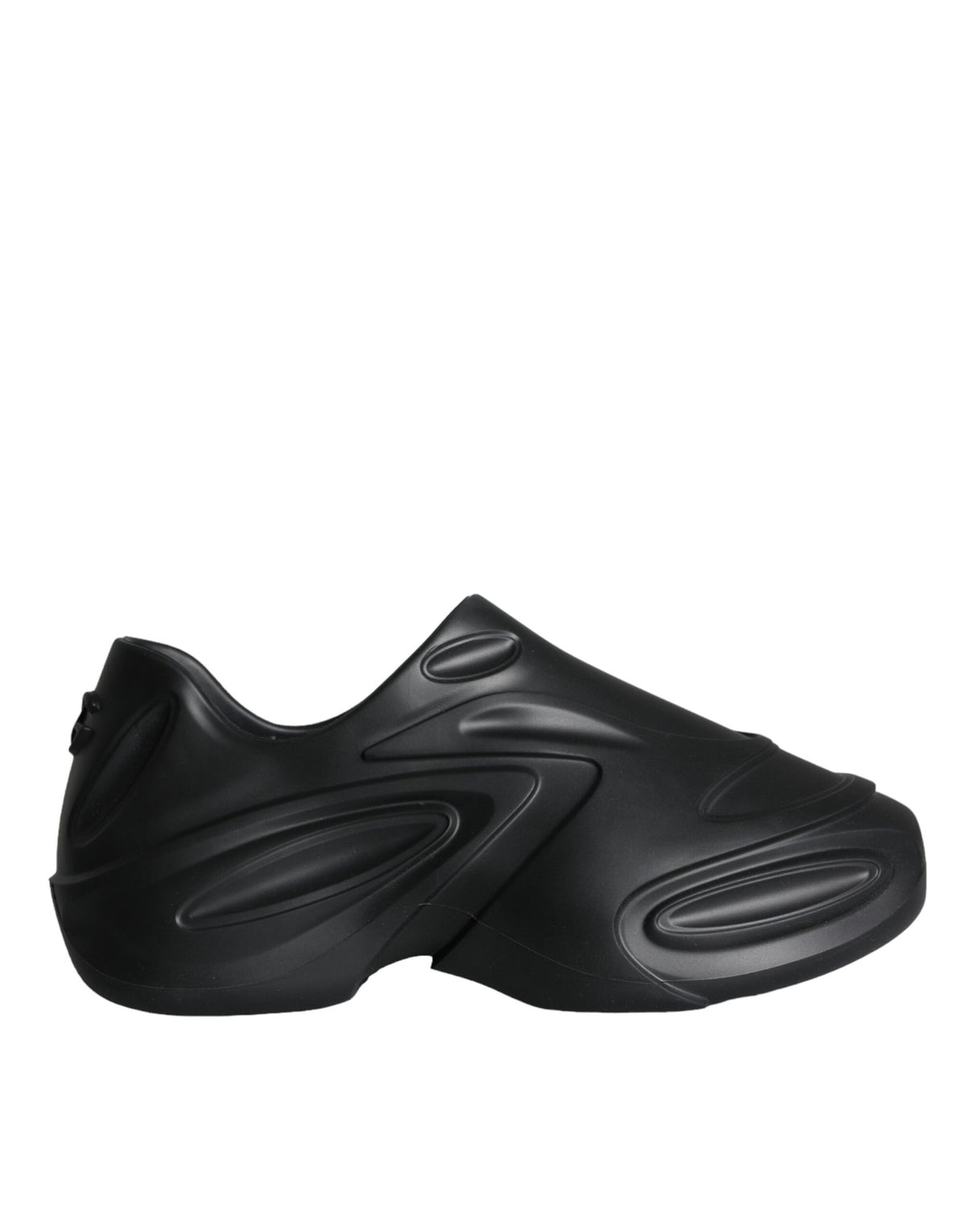 Dolce &amp; Gabbana Schwarze Sneaker mit folienbeschichtetem Gummi-Toy-Design, niedriges Oberteil