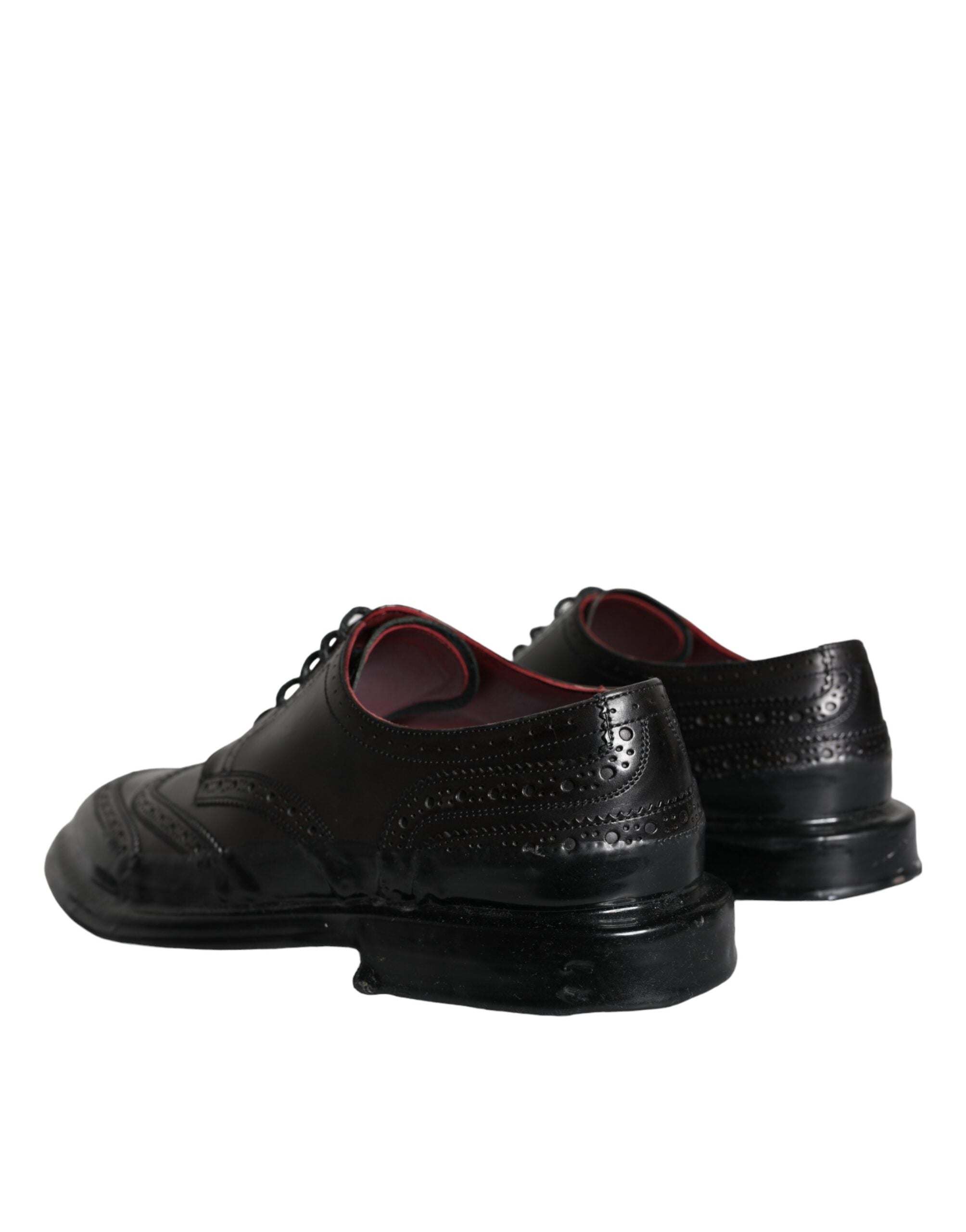 Chaussures Oxford Dolce &amp; Gabbana en cuir noir à bout golf, habillées pour hommes