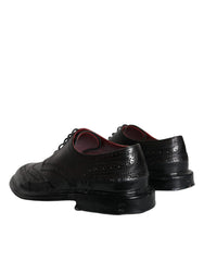 Chaussures Oxford Dolce &amp; Gabbana en cuir noir à bout golf, habillées pour hommes