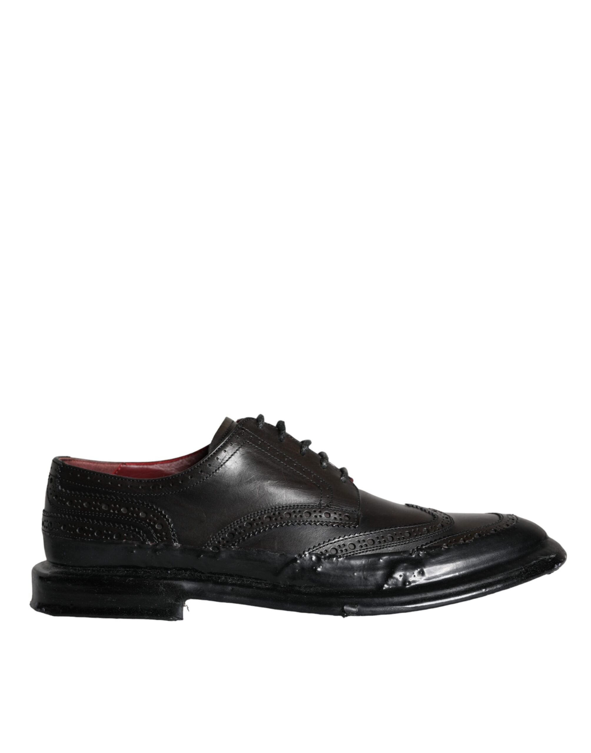 Chaussures Oxford Dolce &amp; Gabbana en cuir noir à bout golf, habillées pour hommes