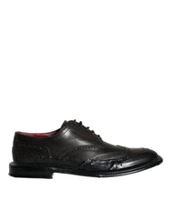 Chaussures Oxford Dolce &amp; Gabbana en cuir noir à bout golf, habillées pour hommes