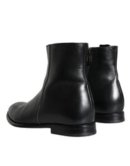 Bottines Dolce &amp; Gabbana en cuir de veau noir pour homme