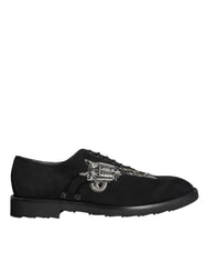 Chaussures habillées Dolce &amp; Gabbana Sicilia en daim noir à lacets