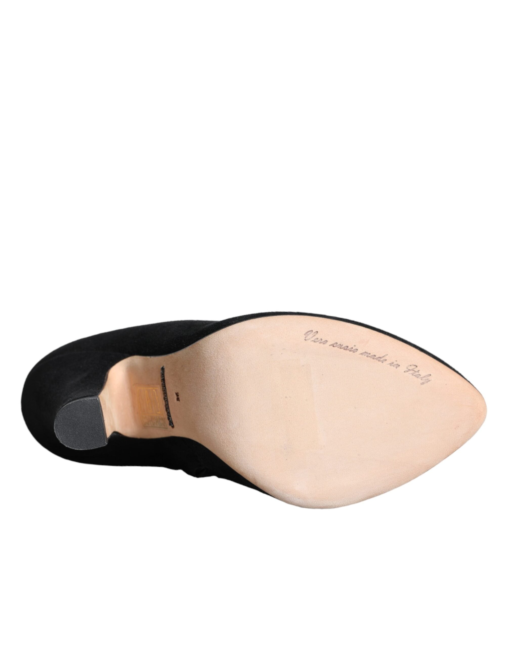 Dolce &amp; Gabbana Schwarze Wildleder-Stiefel bis zur Wade