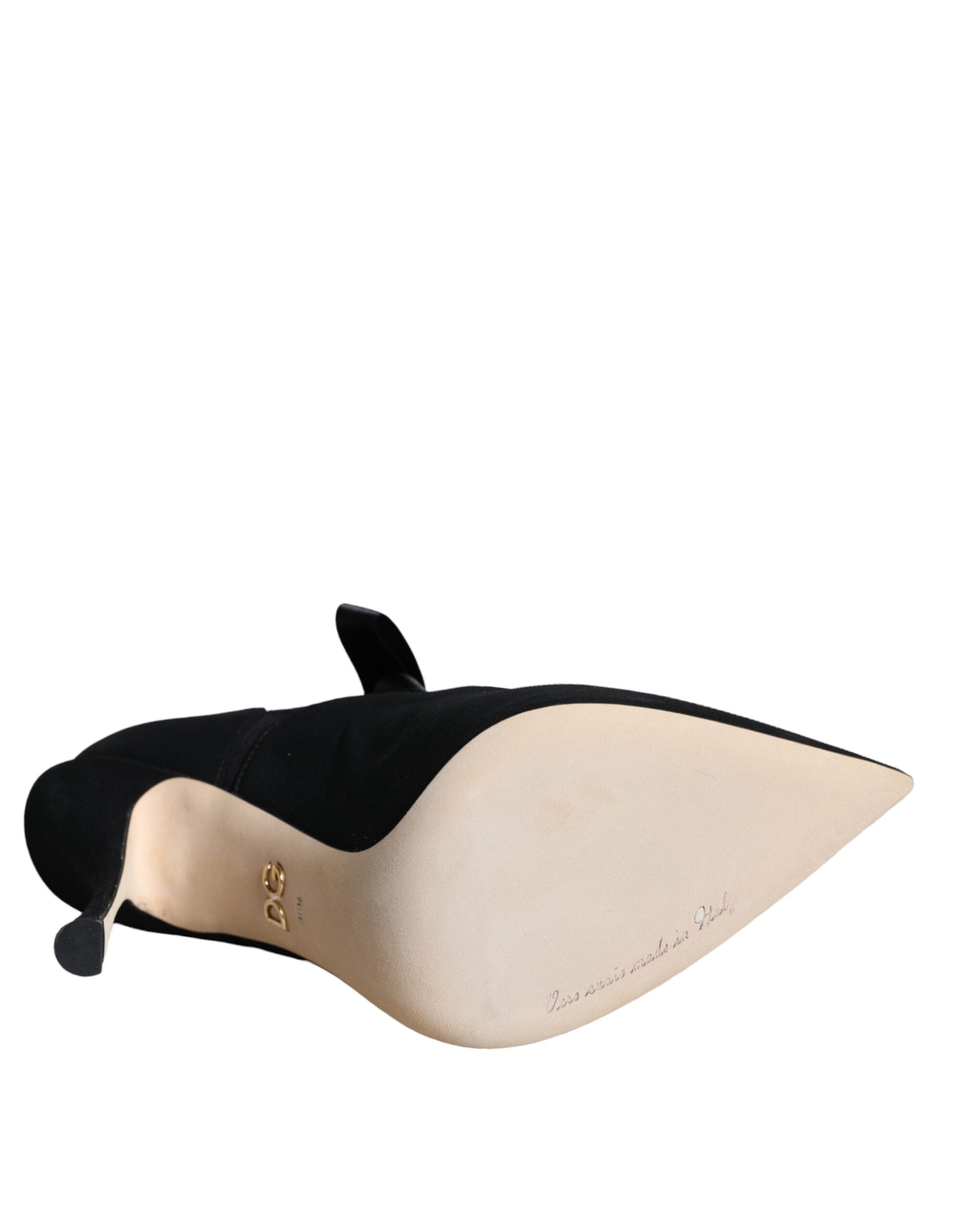 Bottes Dolce &amp; Gabbana noires à talons aiguilles mi-mollet