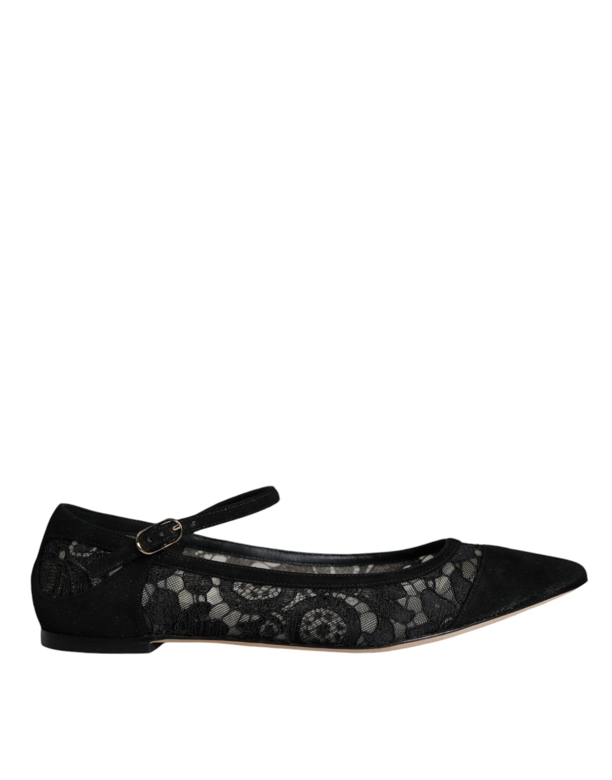 Dolce &amp; Gabbana Schwarze Taormina-Schnürschuhe Bellucci Flats