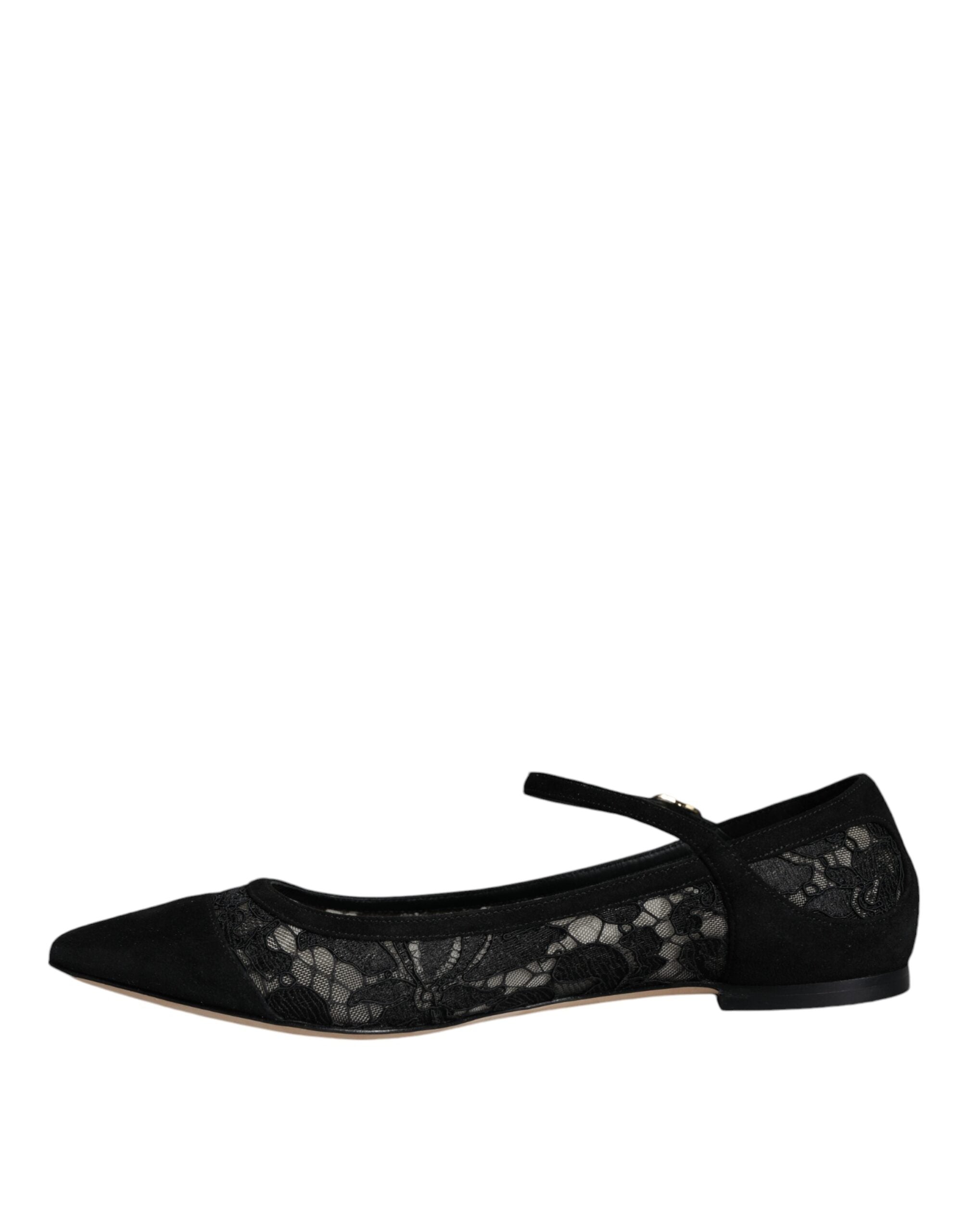 Dolce &amp; Gabbana Schwarze Taormina-Schnürschuhe Bellucci Flats