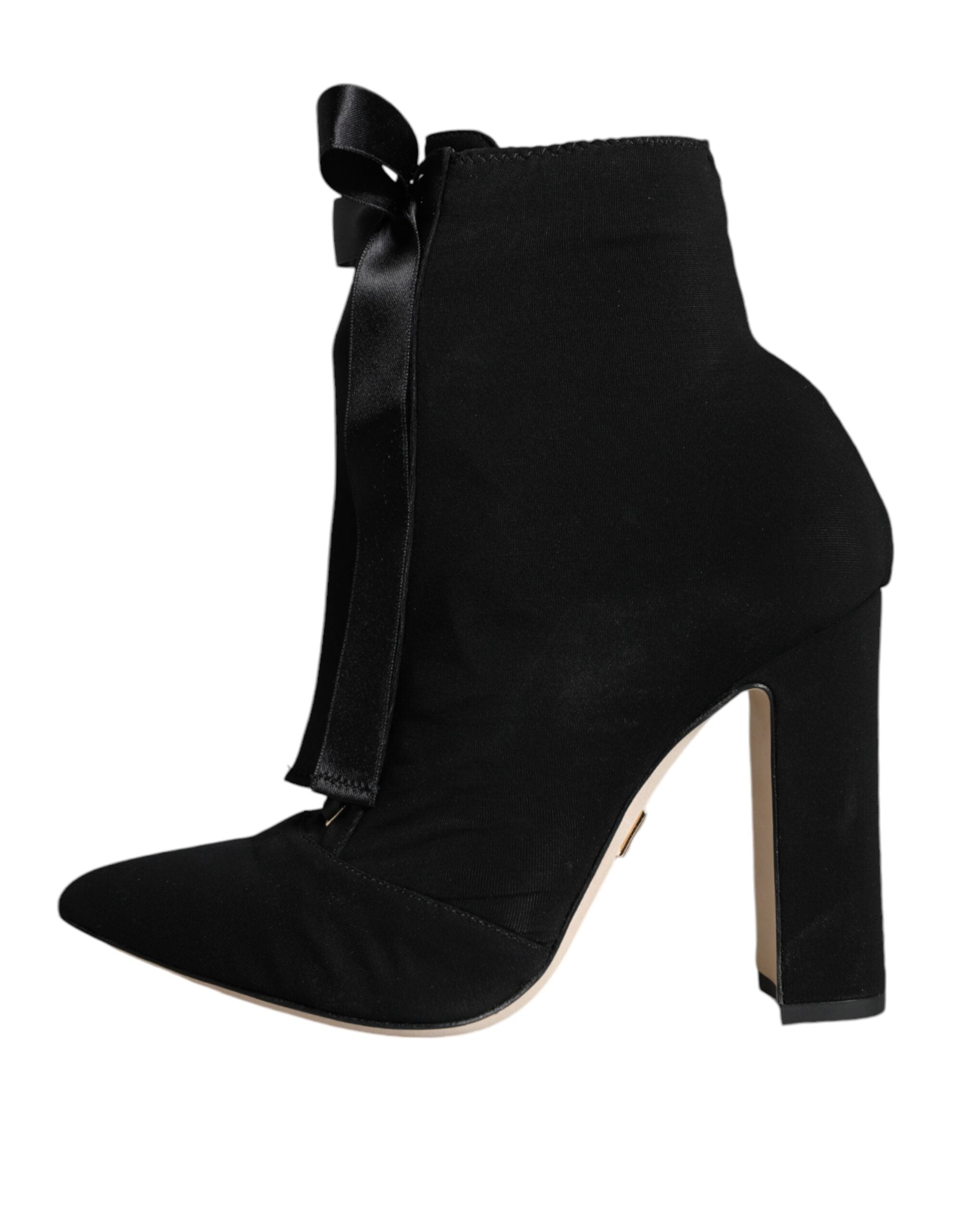 Dolce &amp; Gabbana Schwarze Jersey-Stretch-Ankle-Booties
