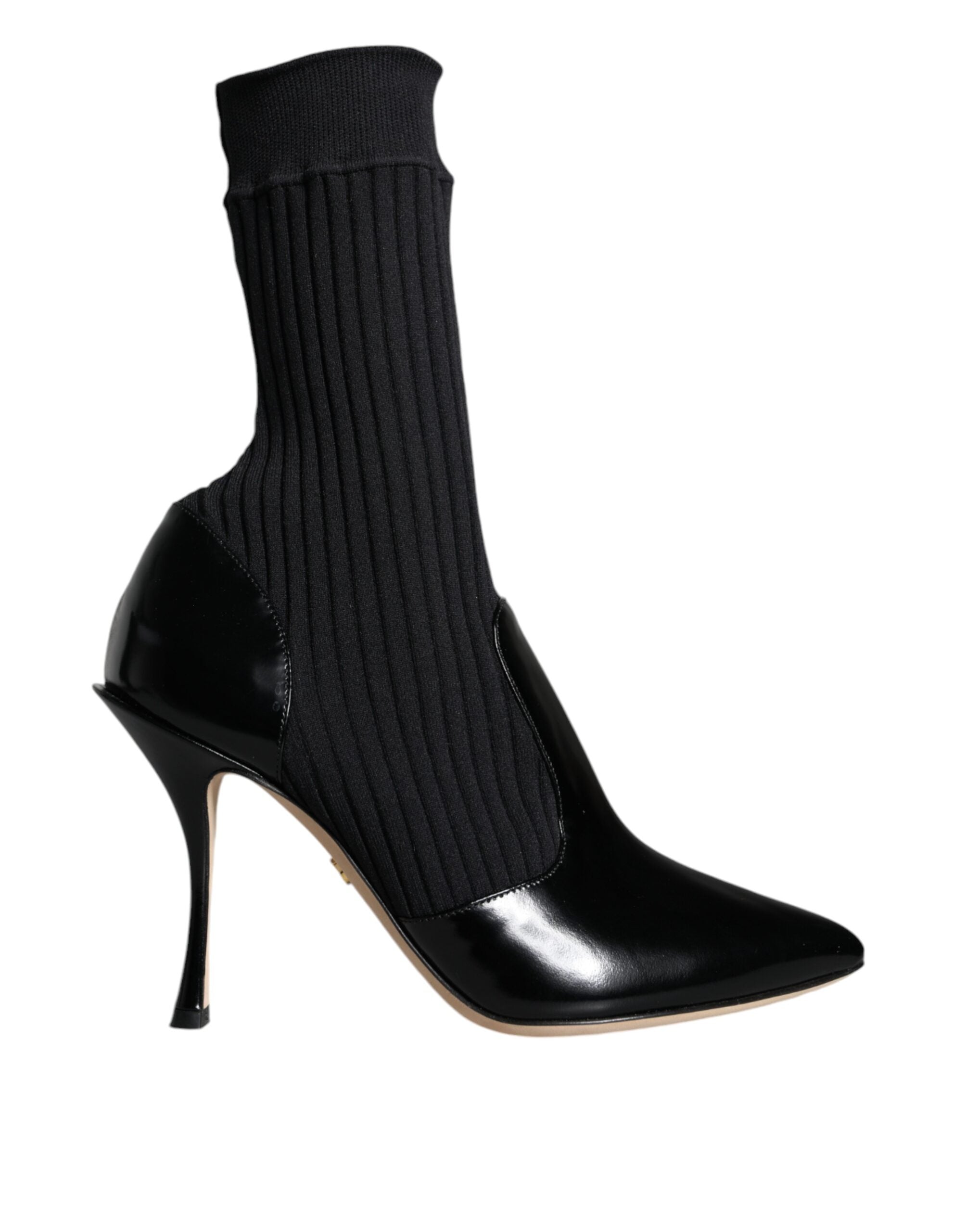 Bottines Dolce &amp; Gabbana noires stretch à talons aiguilles, chaussettes intégrées