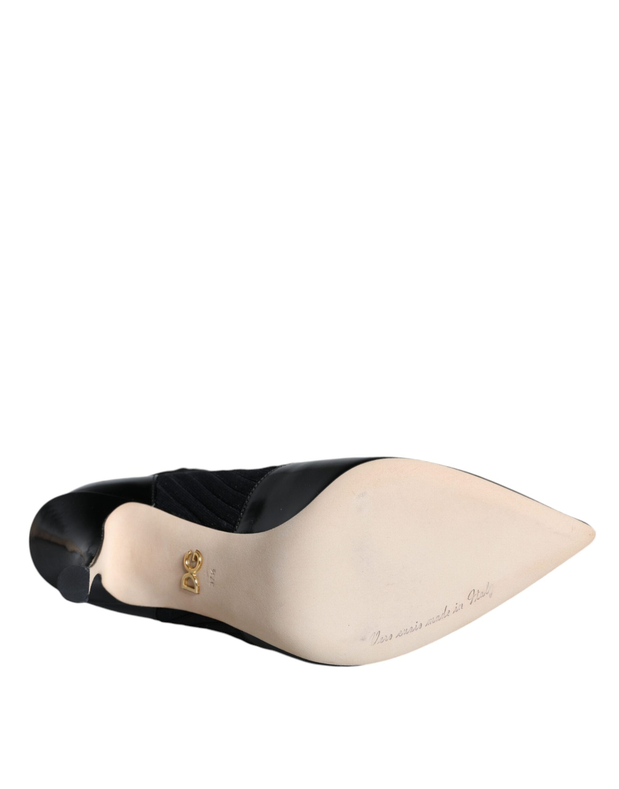 Bottines Dolce &amp; Gabbana noires stretch à talons aiguilles, chaussettes intégrées