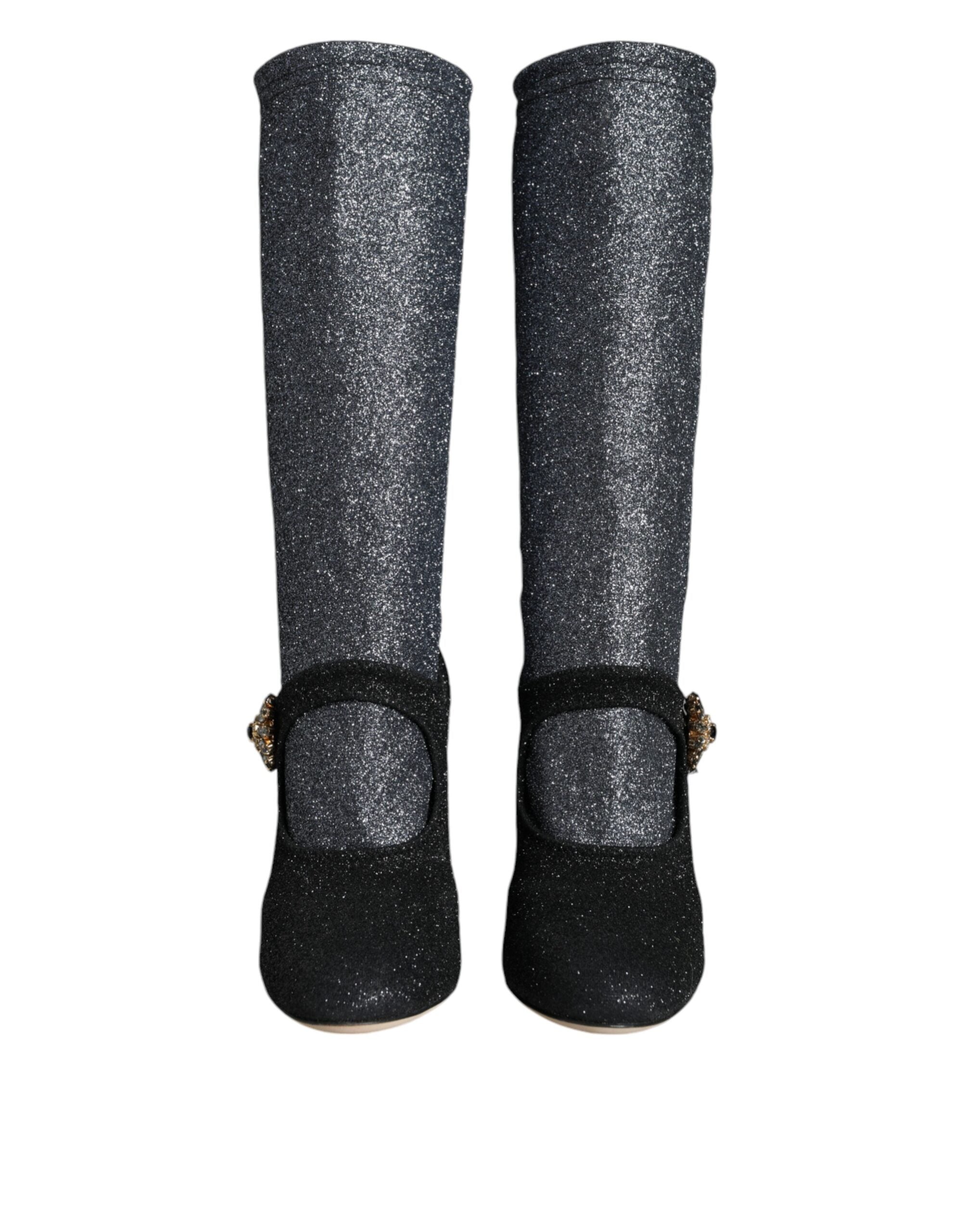 Bottines Mary Janes Dolce &amp; Gabbana en cristal noir