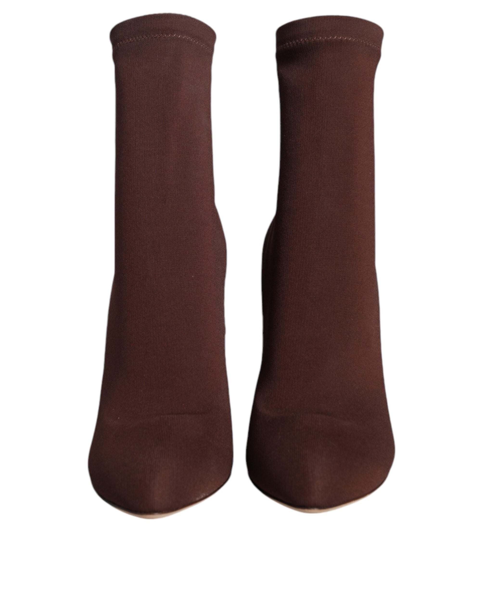 Chaussettes bottines Dolce &amp; Gabbana à talons aiguilles marron