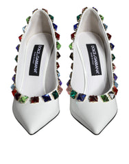 Escarpins Dolce &amp; Gabbana en cuir et cristaux blancs