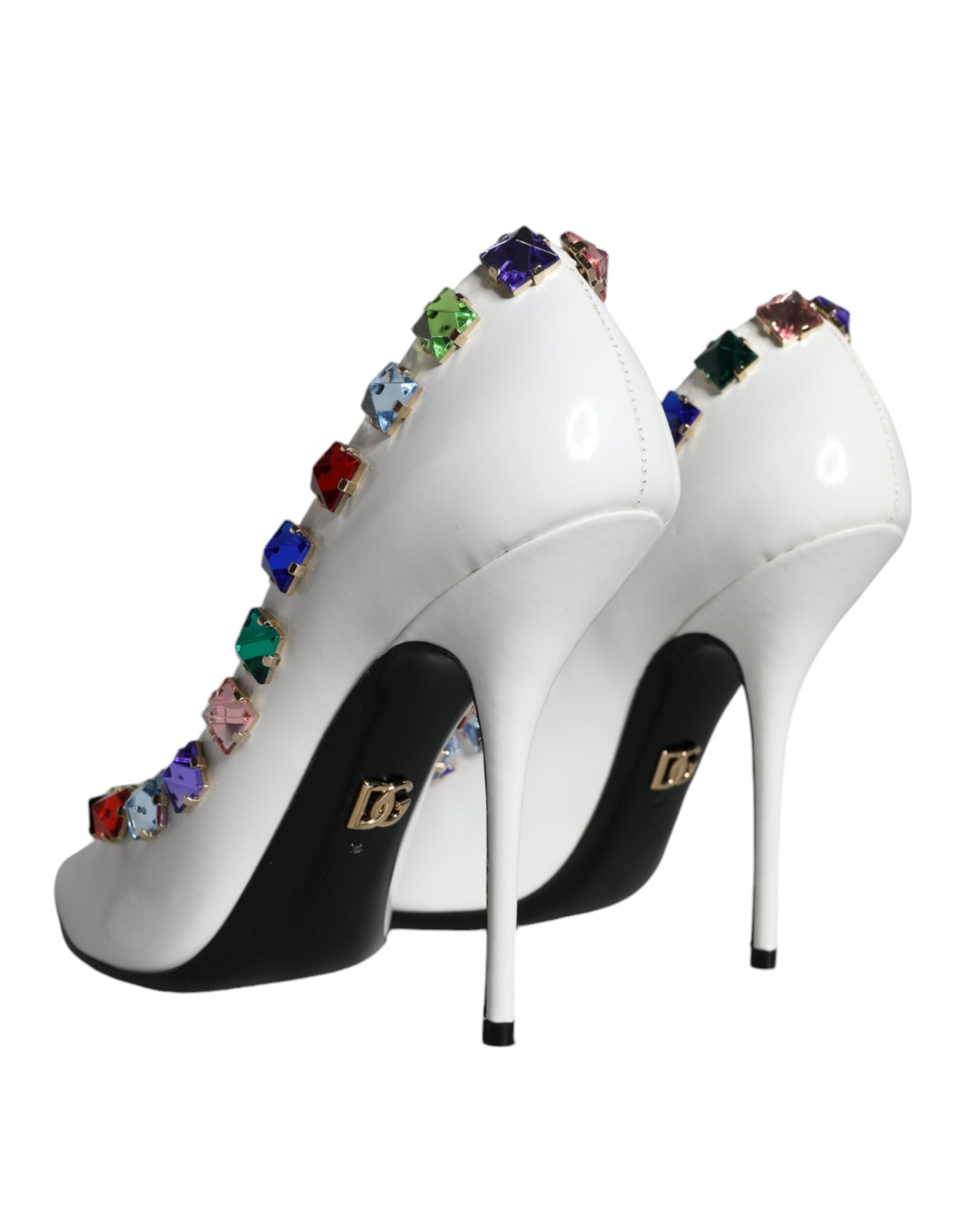 Escarpins Dolce &amp; Gabbana en cuir et cristaux blancs