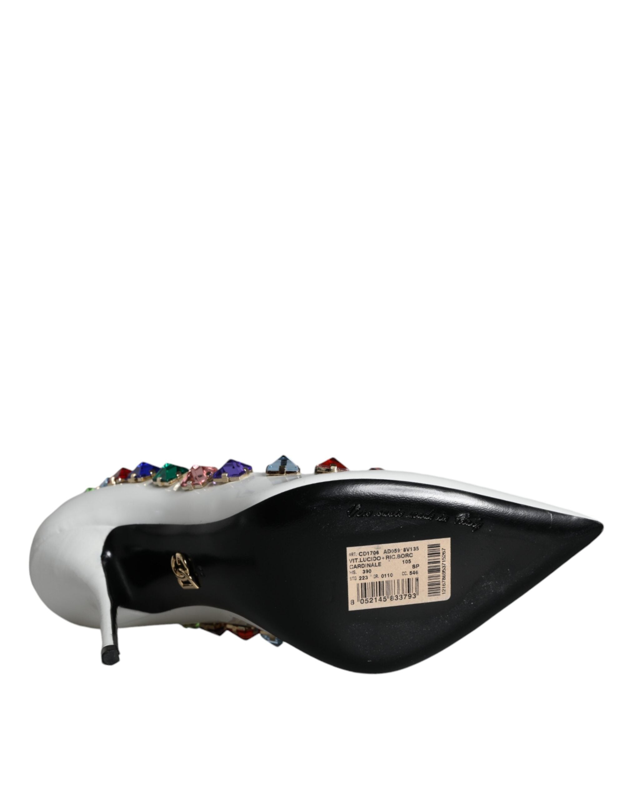 Escarpins Dolce &amp; Gabbana en cuir et cristaux blancs